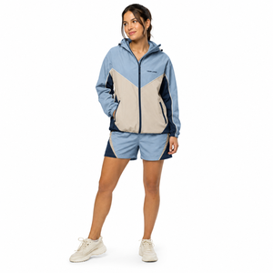 Conjunto de Chaqueta con Capucha y Pantalones Cortos para Mujer, Diseño Color Block, Secado Rápido, Ropa Deportiva de Poliéster, Primavera Verano, Ropa Casual - Product Image 1
