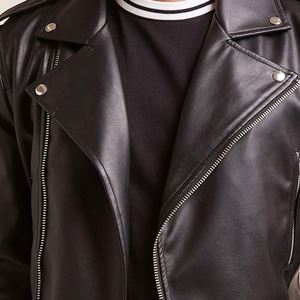 New Arrival Solid Color Casual Wear <b>Men</b> <b>Leather</b> <b>Jacket</b> Streetwear New Fashion Comfortable <b>Men</b> <b>Leather</b> <b>Jacket</b> - Product Image 3