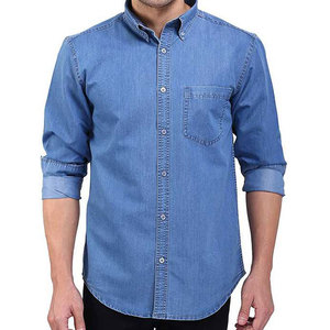 Camisas de Mezclilla Casuales para Hombre con Logotipo Personalizado, de Alta Calidad y Bajo Precio, Tallas Grandes, Transpirables, 100% Algodón, para Invierno - Product Image 1