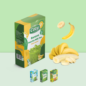 Private Label Instant Drink Powder Food Grade Tea Drinks Quick Preparation <b>Stick</b> Packaging 4in1 Banana Matcha <b>Milk</b> Tea - Product Image 1
