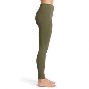Women's Custom Color High Waist Olive Green Full Length <b>Leggings</b> <b>Seamless</b> Knitted Stretch Polyester Casual Solid Color All - Product Image 3