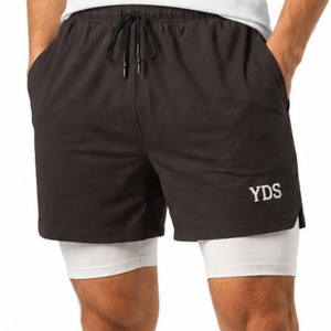 Men's Double <b>Layer</b> Training Shorts Premium Quality Double <b>Layer</b> Quick Dry Custom Made Sports Ready Men Double <b>Layer</b> Shorts - Product Image 1