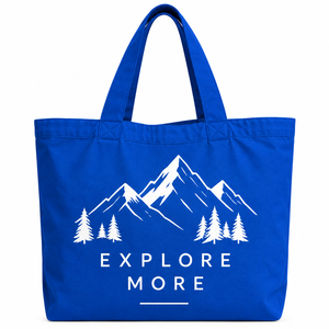 <b>Blue</b> Reusable Canvas Large <b>Tote</b> <b>Bag</b> Custom Logo Shopping Vest Handle for Supermarket Grocery Retail Wedding Wine - Product Image 1