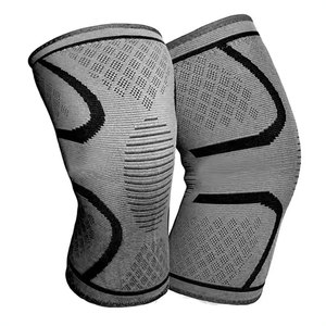 Genouillère en néoprène à fermeture par tirette, respirante, protection pour toutes les saisons, universelle, unisexe, grise avec bordure noire - Product Image 5