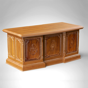 Magnífico Escritorio de Oficina de Madera Maciza de Teca Tallada a Mano de Estilo Europeo, Modular, Antiguo, Sostenible y Duradero para Uso Comercial - Product Image 2