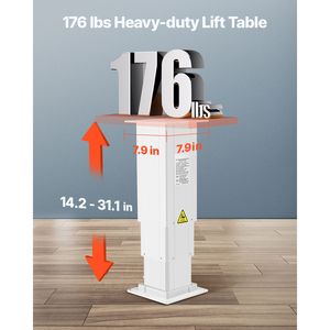 Columna de Escritorio Eléctrica Ajustable de Tres Etapas, Telescópica, Rango de Altura de 14.2-31.1, Mesa Elevadora con Capacidad de Carga de 176 Libras, Soportes para Estantes - Product Image 2
