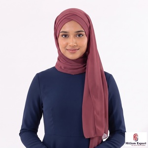 High Grade Chiffon Hijab Scarf Custom <b>Silk</b> Feel <b>Head</b> <b>Wrap</b> Shawl Private Label OEM ODM Textile Supplier - Product Image 2