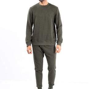 Ensemble de survêtement vintage épais et délavé avec logo personnalisé sur le devant, grande taille, coupe classique, pour l'hiver, idéal pour le jogging et l'entraînement, avec cordon élastique - Product Image 1