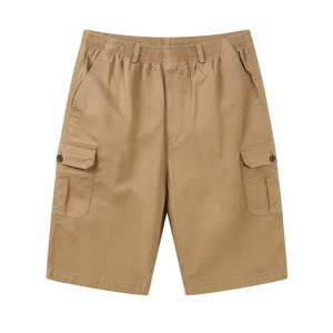 Shorts cargo pour homme, couleur unie, taille élastique, longueur mi-longue, en toile, décontractés, avec poches, respirants, pour l'été - Product Image 5