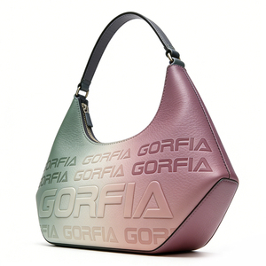 OEM Custom Gradient Hobo <b>Bag</b> Embossed Letter PU Leather Shoulder <b>Bag</b> Top Handle Fashionable Versatile for Mature Charm - Product Image 5