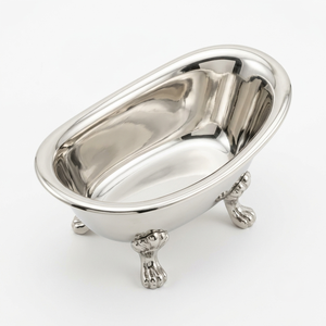 Bol ovales décoratifs en métal moderne de qualité supérieure, en aluminium nickelé, design classique moderne, qualité supérieure - Product Image 6
