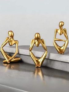 ประติมากรรมรูปปั้นอะลูมิเนียมสุดหรู เหมาะสำหรับตกแต่งบ้าน สำนักงาน ชั้นวางของ โต๊ะ และตกแต่งภายใน - Product Image 6