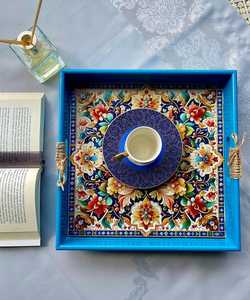 Trendy Pattern Enameled MDF Printed Tray Customize Size Storage Tray Handmade Handicraft Top Quality Enamel Tray By UO INDIA - Product Image 4