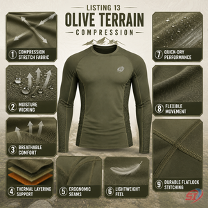 Haut de sport de compression pour homme, personnalisé, à séchage rapide et anti-transpiration - Product Image 5