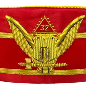 Premium Quality Royal Arch Masonic Triple Tau Cap New Ceremonial Crown Embroidered 100% Cotton Breathable Adjustable <b>Hat</b> - Product Image 6