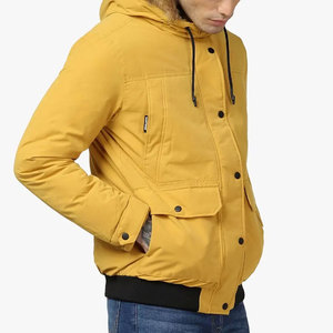 Veste parka en nylon de qualité supérieure pour homme, logo personnalisé imprimé, couleur unie, longue, style streetwear pour l'hiver, avec col montant - Product Image 4