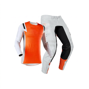 Ensemble maillot et pantalon de motocross pour homme, manches longues, couleurs contrastées, séchage rapide, spandex polyester, équipement moto toutes saisons - Product Image 1