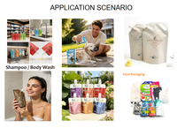 Sac Doypack imprimé personnalisé 1L pochette à bec de détergent à lessive shampooing emballage à presser pochette de recharge de savon liquide pour les mains