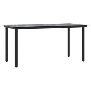 Conjunto de Comedor de Jardín de Ratán Sintético Negro con Mesa de 63 Pulgadas, Colección de Muebles para Exteriores - Product Image 5