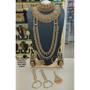 Elegant High Quality Brass Bridal Engagement Wedding Anniversary Party Ethnic Fashion <b>Set</b> Rhodium Plated Zircon Shadow Choker - Product Image 1