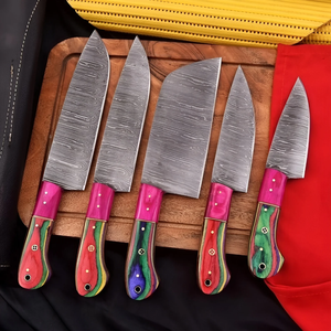Hand Forged Damascus Steel Kitchen <b>Knife</b> <b>Set</b> Razor <b>Sharp</b> Wooden Handle Professional Chef <b>Set</b> Factory Supplier - Product Image 4