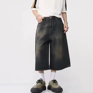 Shorts de Mezclilla Rectos para Hombre, de Alta Calidad, en Nailon/Algodón, Lavado Ácido, Estilo Urbano, Casual, Verano, Secado Rápido, Transpirables, Godspeed - Product Image 1