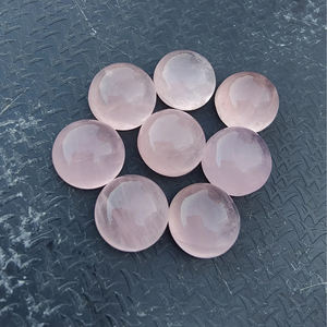 Quartz rose naturel poli et calibré |   Pierre cabochon ronde en vrac pour la fabrication de bijoux, tailles personnalisées disponibles - Product Image 3