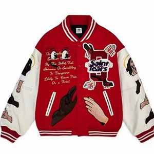 <b>Mens</b> Letterman <b>Baseball</b> <b>Jacket</b> with Snap Button Closure and Classic Athletic Design <b>for</b> Casual Fashion - Product Image 3