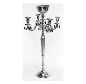 Vente en gros d'articles pour la maison religion personnalisée pièce maîtresse de fête de mariage classique élégant fait à la main designer couleur argent bougeoir - Product Image 1