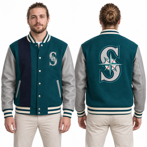Blouson universitaire en cuir avec corps en laine, style baseball, écusson personnalisé, fabricant en gros, commandes en gros, marque privée, fournisseur OEM - Product Image 6