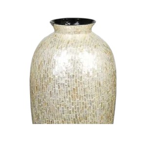 Jarrón Decorativo de Estilo Costero con Madreperla Dorada de Vietnam - Product Image 2