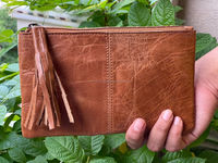 Penjualan Laris Dompet Tangan Wanita Gaya Kulit Dompet Logo Kustom Kopling Kulit