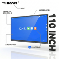 Tableau Blanc Interactif Intelligent 4K de 110 Pouces pour Éducation, Android 15, 40 Points Tactiles, Caméra IA, Panneau pour Appel d'Offres Scolaire