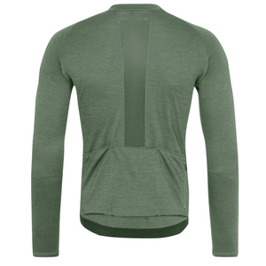 Jersey de Ciclismo de Manga Larga Verde 100% Poliéster, Diseño de Fabricación Propia, Cuello Alto con Cierre Completo, Ropa de Alto Rendimiento - Product Image 2