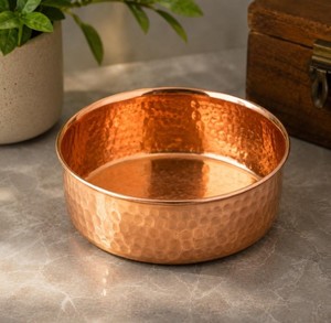 Cuenco de Cobre Martillado Artesanal Estilo Vintage, Cuenco Metálico para Servir Comida, Sin Recubrimiento - Product Image 6