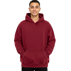 Sudadera con Capucha Holgada de Algodón Anillado Teñido con Logotipo Personalizado, Bolsillos Laterales y Dobladillo Acanalado, Estilo Urbano de Marca Privada - Product Image 5