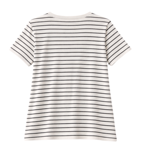 Blusa de punto acanalado con cuello en V a rayas para mujer, manga corta, corte ajustado, informal, de verano, suave, elástica, elegante, para el día a día - Product Image 2