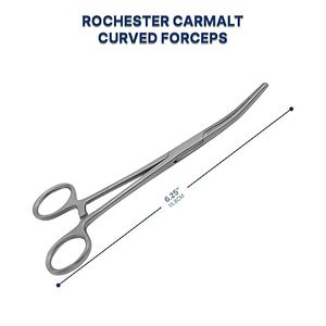 Pinzas Hemostáticas Rochester Carmalt 6.25, Rectas y Curvas, con Dientes Cruzados, Certificación CE para Hospital, Aprobadas por ISO - Product Image 2