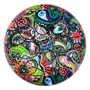 กลองลิ้นสแตนเลสสีสันสดใส ลายดอกไม้เพสลีย์เคลือบเงา เครื่องดนตรีแฮนด์แพนสำหรับการทำสมาธิ วันฮาโลวีน - Product Image 4