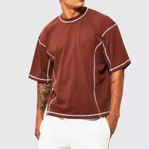 T-shirts oversize pour hommes 100% coton respirant, vêtements décontractés, tissu doux, style tendance - Product Image 1