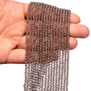 Cuentas de Cuarzo Ahumado Marrón Natural de Primera Calidad, Microfacetadas, de 3mm-4mm, Cuentas Sueltas de Piedras Semipreciosas para la Elaboración de Joyería - Product Image 3