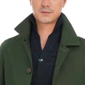 Manteau Trench Classique Style Business Écologique Coupe-Vent pour Homme, Col Rabattu Long, Bordure en Fourrure, Séchage Rapide, Respirant, Élégant - Product Image 3