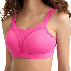 Soutien-gorge de sport rembourré pour femme, maintien moyen, sans coutures, dos croisé, respirant, séchage rapide, sans armatures, style crop top, tenue de sport - Product Image 1
