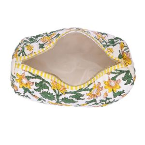 Sac bandoulière matelassé en coton imprimé à la main avec fermeture éclair, motif floral tendance, sac banane - Product Image 3