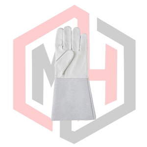 Gants de protection pour soudeur TIG en cuir de chèvre pleine fleur, 11 oz, épais, anti-vibration, avec manchette de sécurité pour la couture - Product Image 3