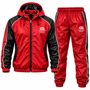 ชุดซาวน่าฝึกซ้อมคุณภาพสูง CHAMPS GEARS ชุดออกกำลังกาย โลโก้สั่งทำได้ ผ้าทาฟต้ายืดได้ 2 ทิศทาง คอฮู้ด ยางยืดเอว - Product Image 5