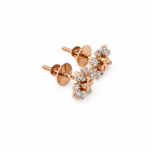Namivaa 18Kt Rose Gold Brilliant Cut Diamond Cluster Stud Earrings Micro <b>Insert</b> Women High Polish Floral Party Wedding Daily - Product Image 4