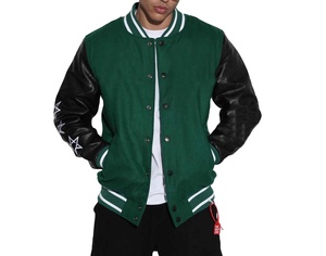 Veste de baseball en laine style streetwear pour homme, qualité supérieure, avec broderie de logo personnalisé, veste varsity pour homme - Product Image 3