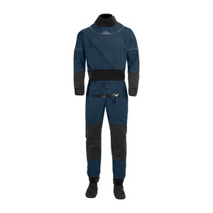 Combinaison de travail pour homme bleue et noire avec bandes réfléchissantes, design sans couture pour usage industriel - Product Image 3