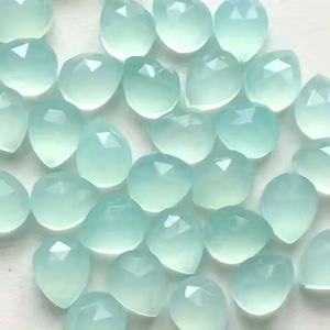 Meilleure qualité 5mm x 8mm naturel Aqua calcédoine poire Rose coupe Cabochons IGI certifié pierres précieuses en vrac au fabricant de gros - Product Image 2